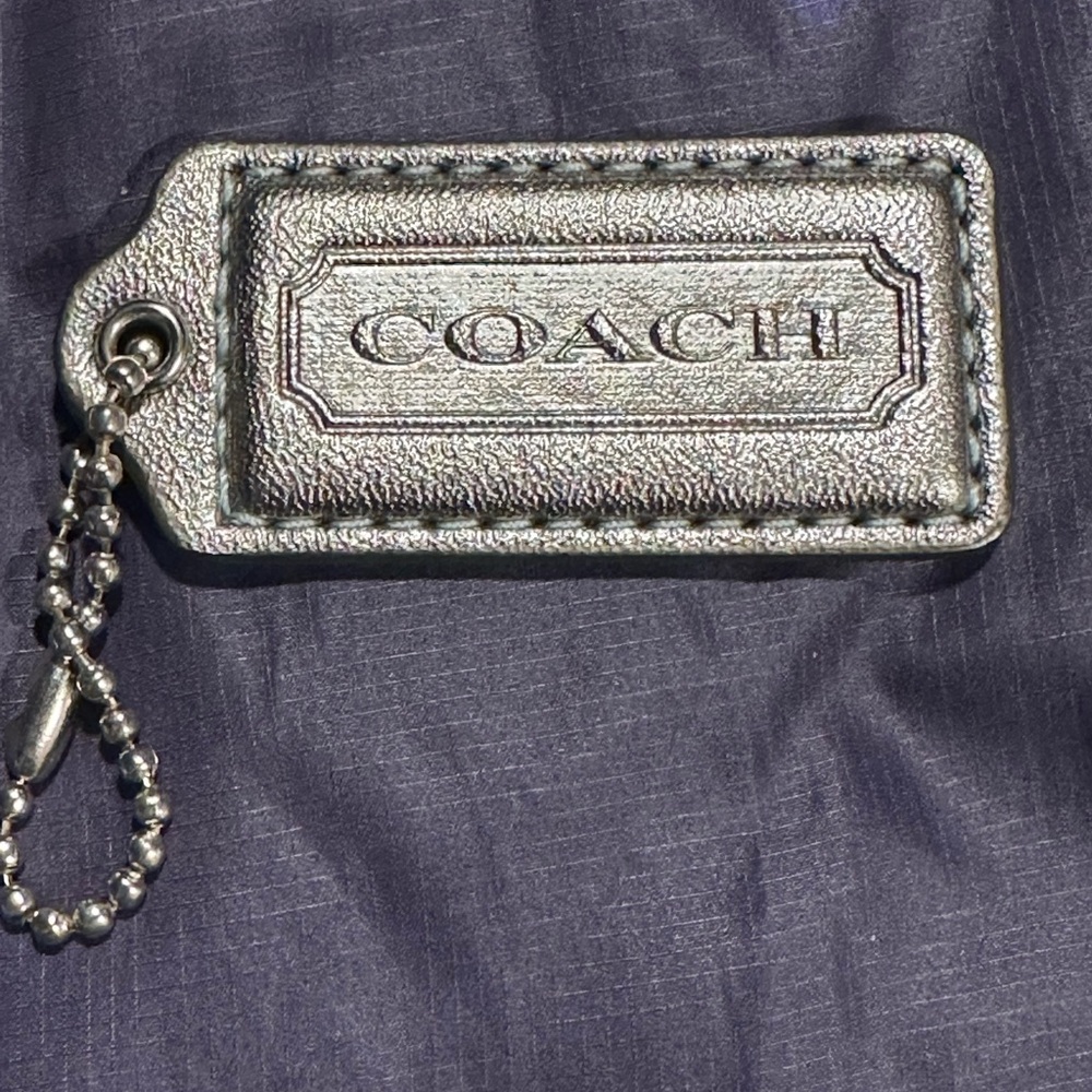 Coach Leather Silver Keychain Bag Tag